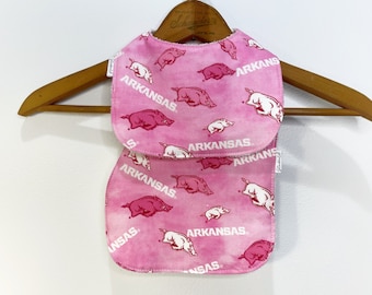 Razorbacks Inspired Baby Bib, Burp Cloth Set