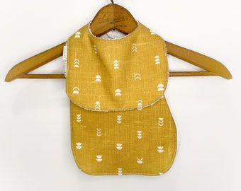 Mustard Baby Bib, Burp Cloth Set