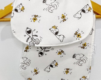 Snoopy inspired Baby Bib, Burp Cloth Set