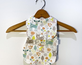Woodland Animal Baby Bib, Burp Cloth Set