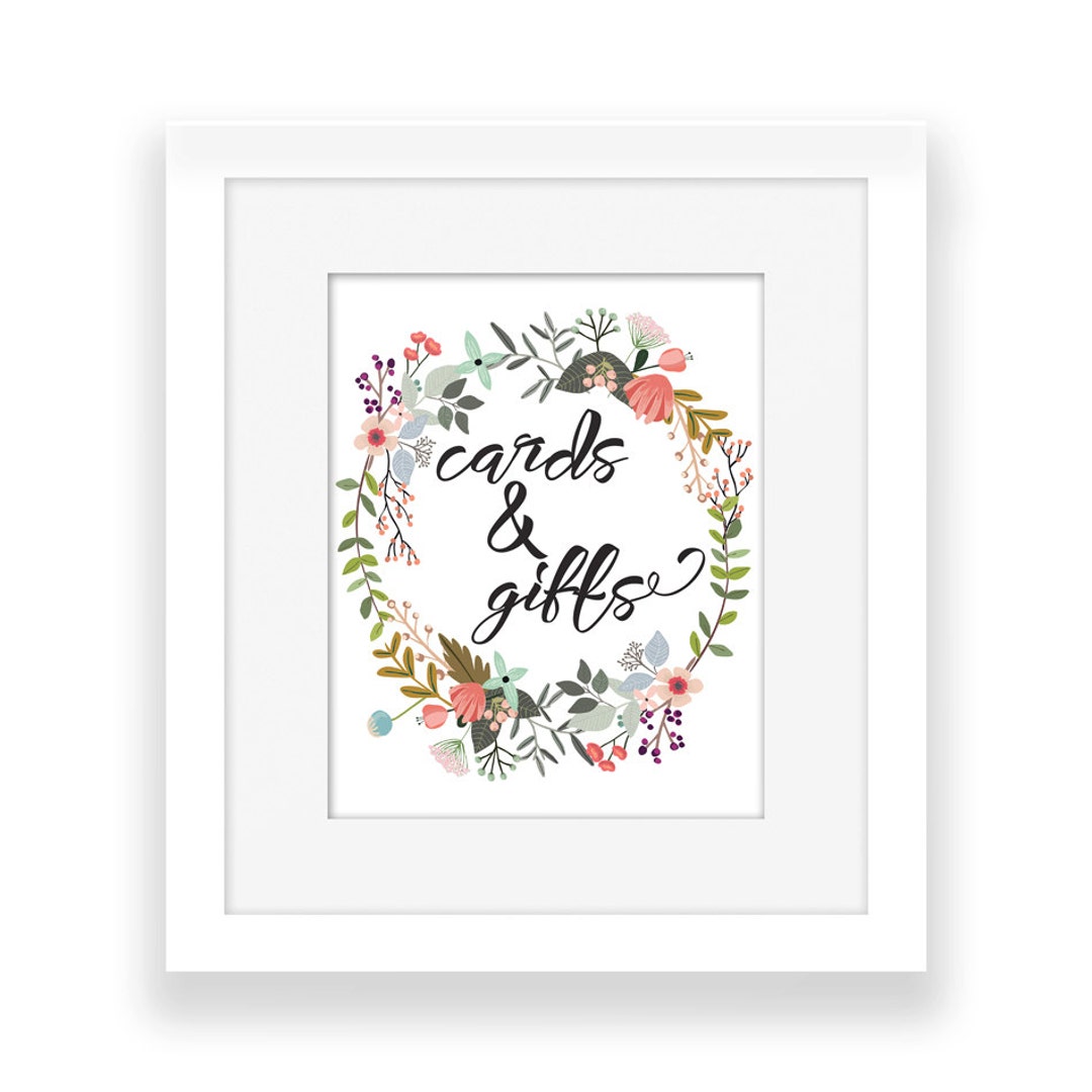 Printable Wedding Sign / Cards and Gifts - Digital - Print at Home ...