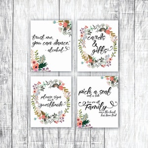 Printable Wedding Signs / Trust Me, You Can Dance / Guestbook / Cards & Gifts / Pick a Seat - DIY Wedding Reception Signs - Bar Signs - 8x10