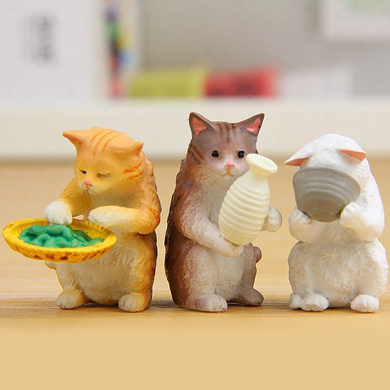 Kawaii Cute Japanese Cat Miniature Vinyl Toy Figure for Etsy