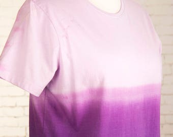 Pastel goth shirt, purple, hand dyed, ombre tshirt, gradient tee, aesthetic clothing, pastel grunge t shirt, bohemian, tie dye, dip dyed