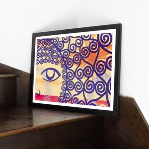 Minimal portrait, summer abstract wall art