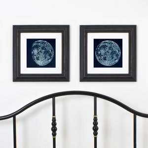 2 Niebieskie księżyce, giclee, dekoracje ścienne, pełnia i garb księżyca