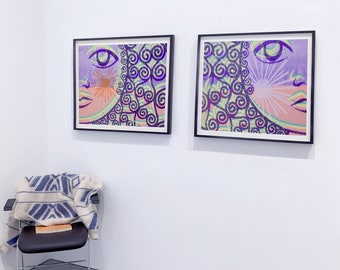 Pastelkleurige kunstprintset, abstract giclee-huisdecoratie