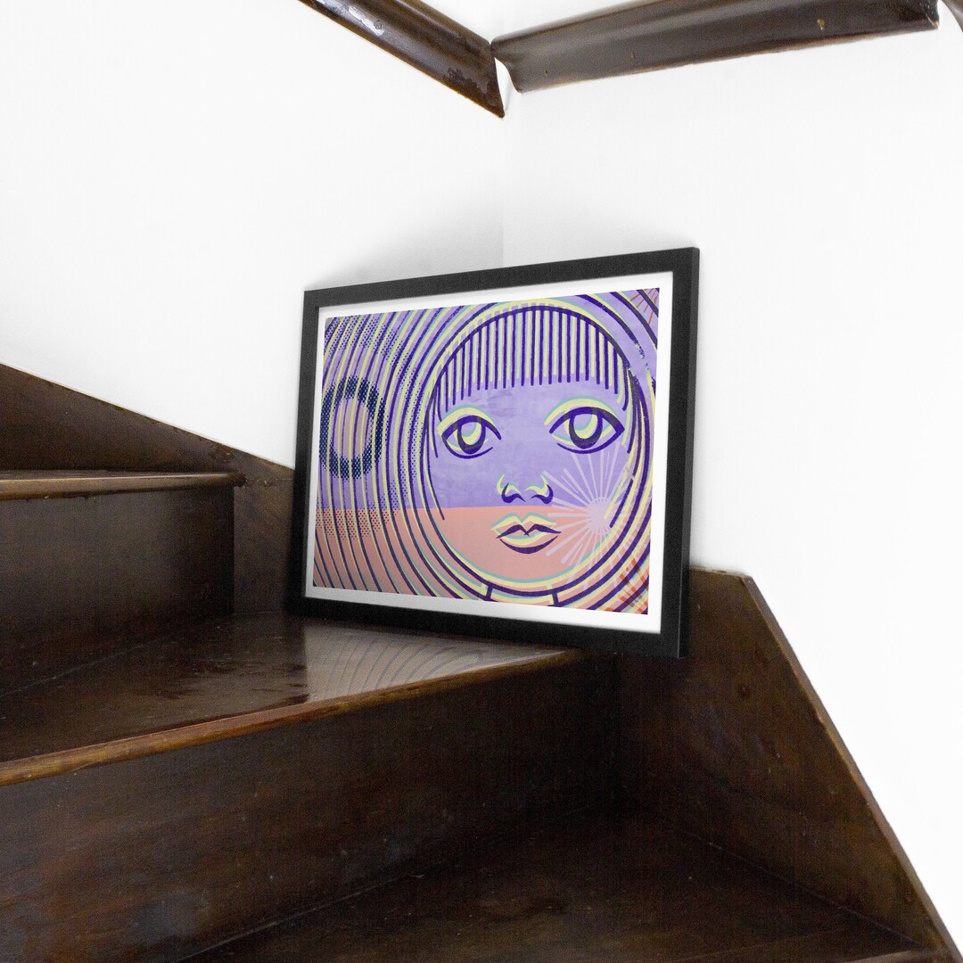 Pastel Wall Art, Abstract Portrait Stairwell Decor Etsy