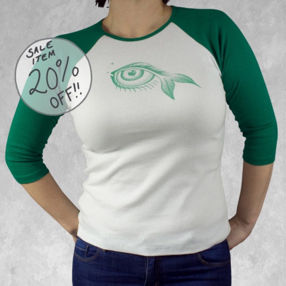 green and white baseball tee