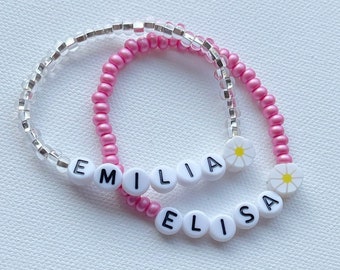 Daisy Name Stretch Bracelet Custom Jewelry for Girls