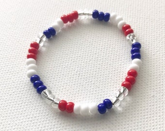 Red White and Blue Bracelet, Patriotic Bracelet, Toddler Girl 4th of July Outfit, Kids 4th of July Shirts, 4th of July Bracelets