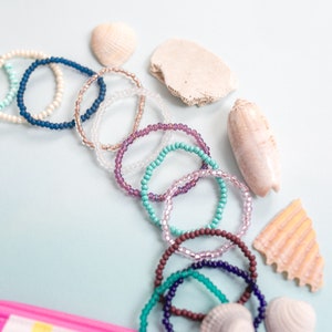 Beach Bracelets for Kids Mermaid Jewelry for Girls Gift for Toddler Jewelry Stretch Bracelets with Names Custom Bracelet Ocean Jewelry Kids