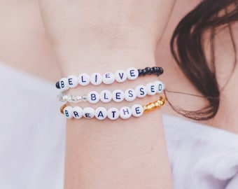 Custom Word Bracelet, Custom Message Bracelet, Personalized Bracelet, Customized Bracelet, Message Bracelet, Best Friend Bracelets, Mature
