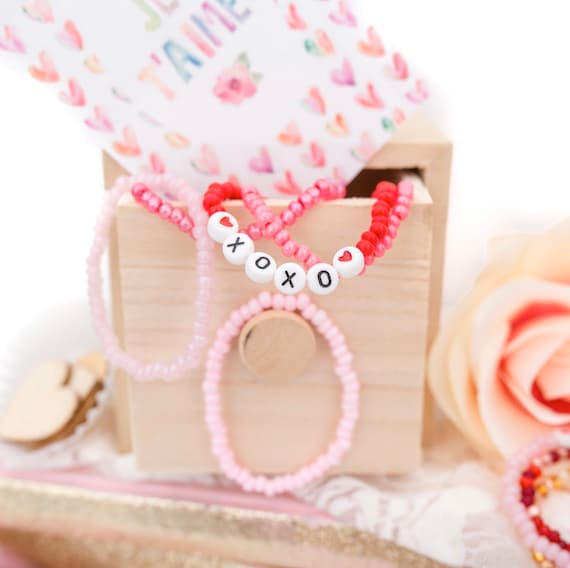 Valentine Gifts for Kids Valentines Day Gifts for Valentine's Day Jewelry for Kids Valentine Bracelets for Valentines Day Bracelets