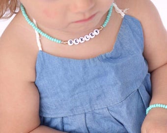Toddler Necklace, Baby Necklace, Toddler Choker Necklace, Personalized Name Necklace, Name Choker Necklace, Mommy and Me Outfit, Baby Name
