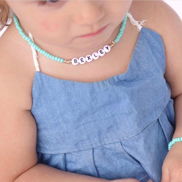 Toddler Necklace, Baby Necklace, Toddler Choker Necklace, Personalized Name Necklace, Name Choker Necklace, Mommy and Me Outfit, Baby Name