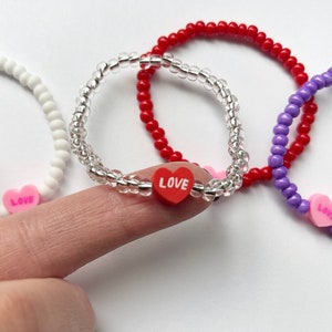 Kids Valentines Gifts for Kids Valentines Day Jewelry Conversation Heart Bracelet for Kids ...
