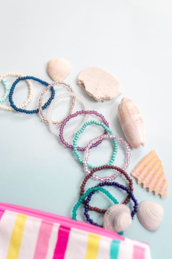 Beach Bracelets for Kids Mermaid Jewelry for Girls Gift for Toddler Jewelry Stretch Bracelets with Names Custom Bracelet Ocean Jewelry Kids