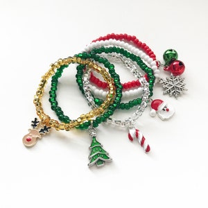 Christmas Charm Bracelet Girls Stocking Stuffers for Kids Jewelry for Girl Gift for Kids Jewelry Christmas Bracelets Stocking Stuffer