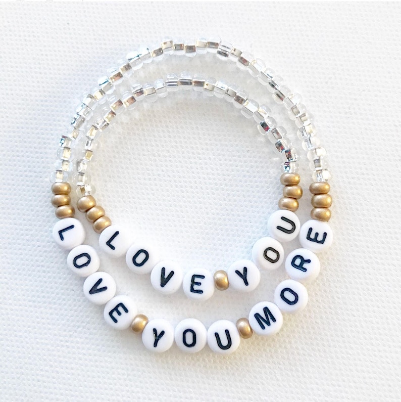 Love You More, Mother Daughter Bracelet, Mommy and Me Bracelet, Mommy and Me Outfits, Custom Bracelets, Mommy and Me Jewelry Matching image 1