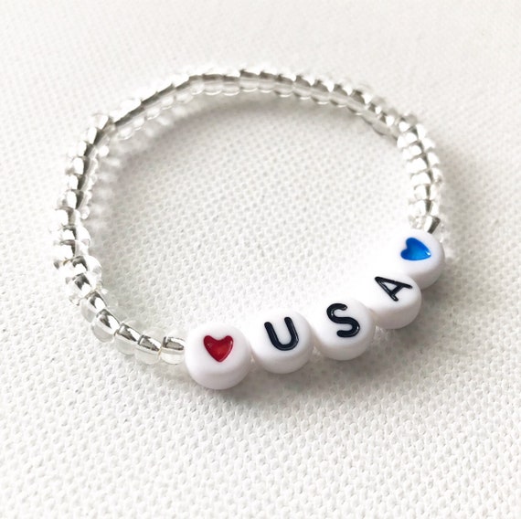 Toddler 4th of July Outfit, Kids 4th of July Outfits Girls, 4th of July Bracelets Kids, Red White and Blue Bracelets, Patriotic Bracelets