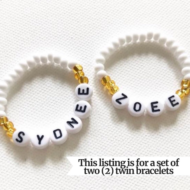 Twin Bracelets Twin Baby Gifts Newborn Twin Outfits Twin ID Etsy