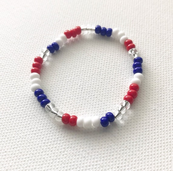 Red White and Blue Bracelet, Patriotic Bracelet, Toddler Girl 4th of July Outfit, Kids 4th of July Shirts, 4th of July Bracelets
