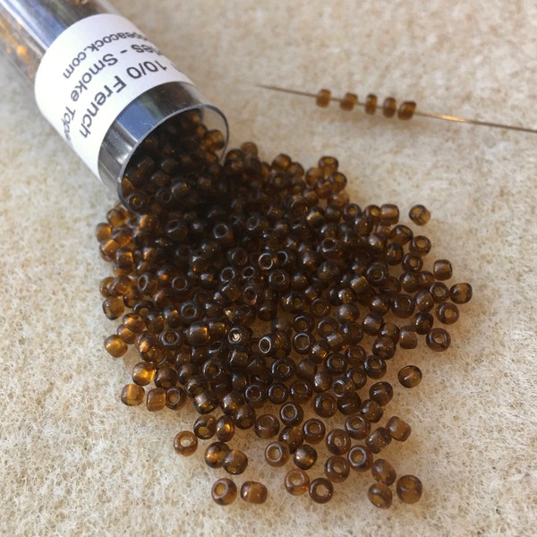 Smoke Topaz - 10/0 Vintage Eclats de Perles French Seed Beads - 25gm
