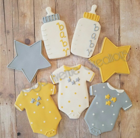 12 Gender Neutral Baby Shower Sugar Cookies Twinkle Little Etsy