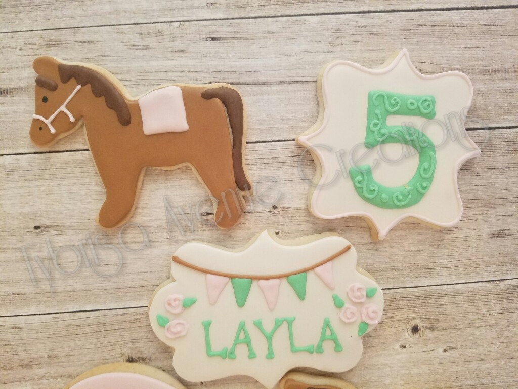 12 Horse Themed Birthday Cookies Horseback Riding Cookies Etsy