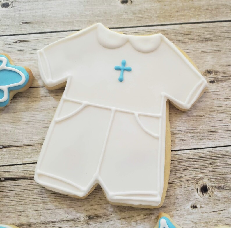 12 Baby Boy Christening Sugar Cookies Baptism Sugar Cookies Etsy