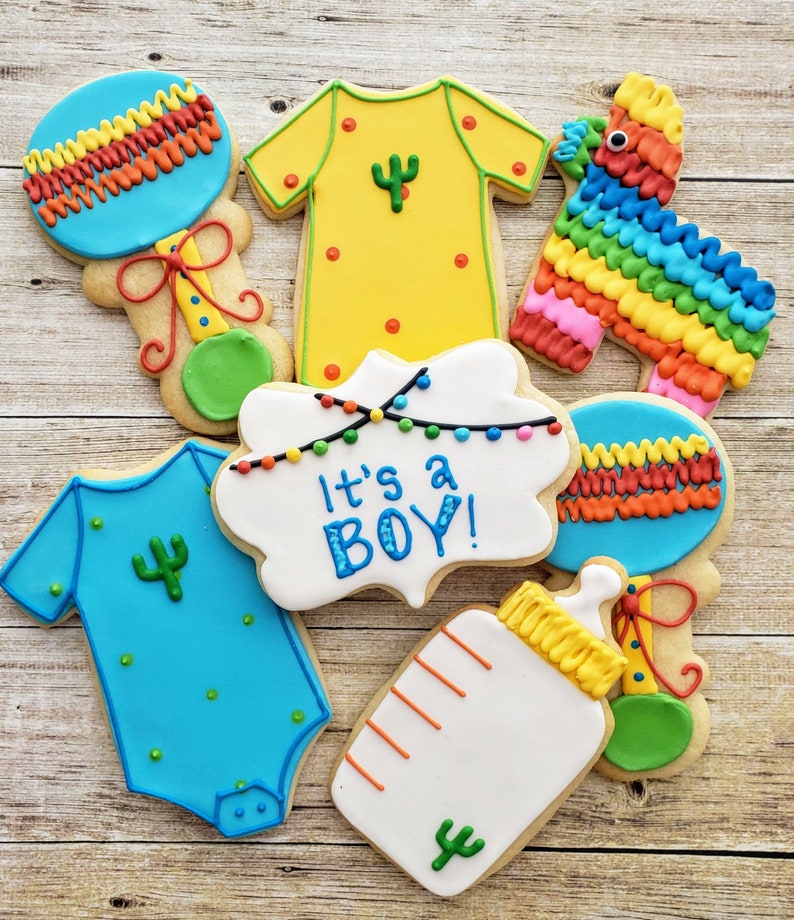 12 Fiesta Themed Baby Shower Cookies Etsy 12 Fiesta Themed Baby Shower Cookies Etsy
