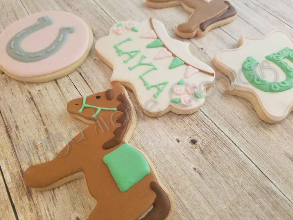 12 Horse Themed Birthday Cookies Horseback Riding Cookies Etsy