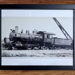 TERMINAL RAILROAD Mobile, ALABAMA State Docks Steam Locomotive #154 Framed Photograph