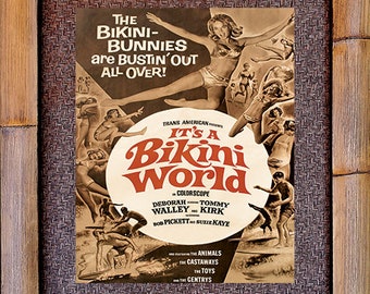 Bikini World Movie Poster, Bamboo Frame, Ready to Hang