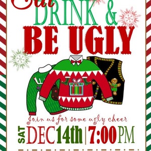 ADULT UGLY SWEATER Christmas Party Invitation