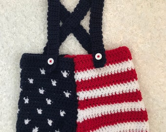 Patriotic Fourth of July Crochet baby boys outfit