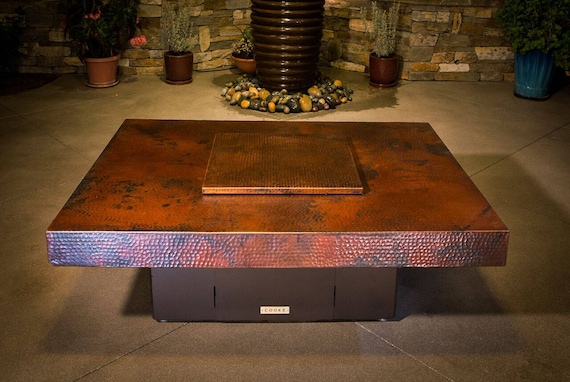 Cooke Santa Barbara Hamered Copper Fire Pit Table 44 X Etsy