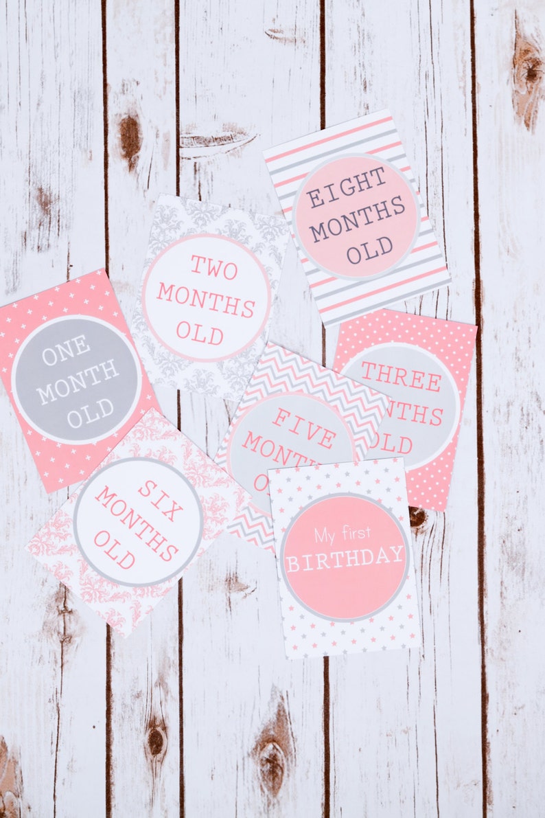 Baby milestone cards Unisex 12 months and funny moments Newborn new baby gift Set of 24 A6 cards baby shower gift
