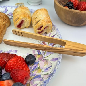 Olive Wood Toaster Tongs