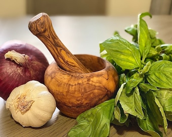 Olive Wood Small  Mortar & Pestle