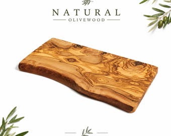 Olive Wood Cutting Board - Large Wooden Serving Board - Kitchen Prep Board - Housewarming Gift