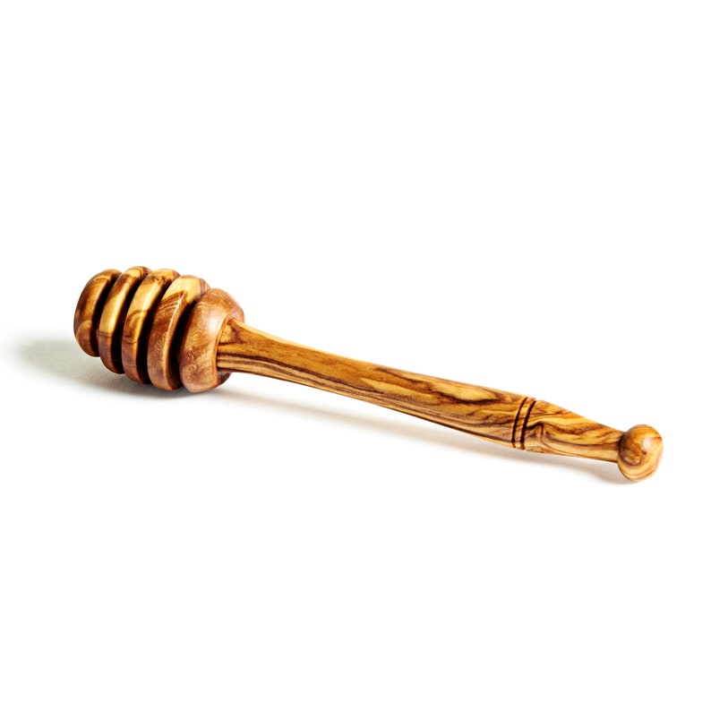 Natural OliveWood Honey Dipper - Thumbnail 4