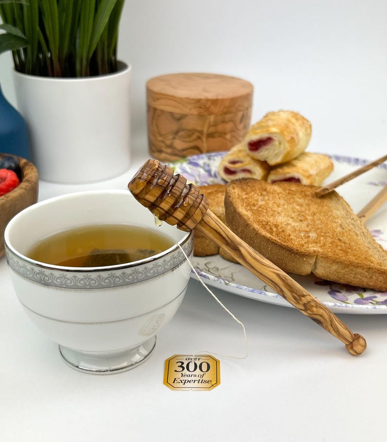 Natural OliveWood Honey Dipper - Thumbnail 5