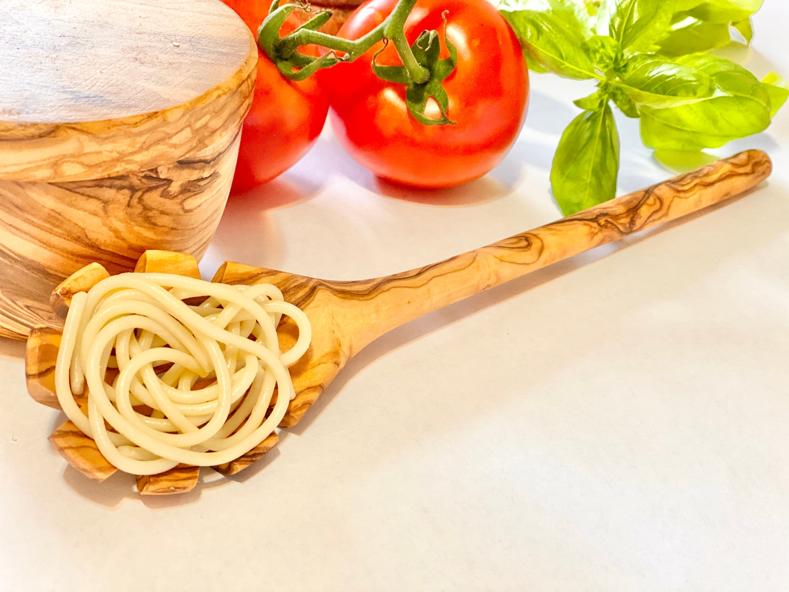 Olive Wood Spaghetti Spoon, 12"