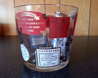 Mid-Century Bacardi Glass Ice Bucket