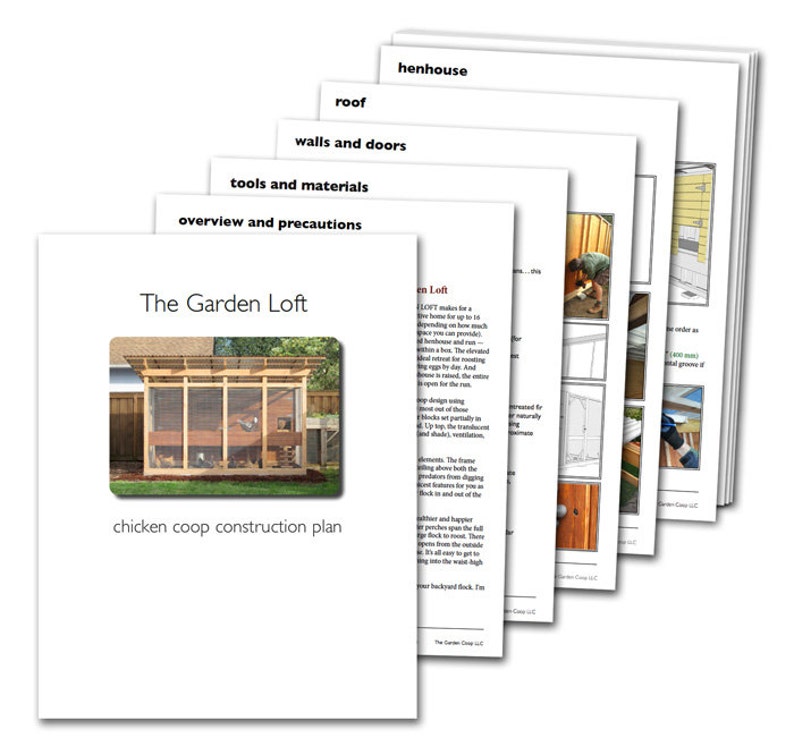The Garden Loft Large Walk-In Chicken Coop Plan eBook PDF Instant Download, U.S. and Metric Units Feet/Inches and MM Bild 2