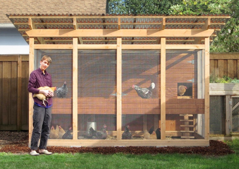 The Garden Loft Large Walk-In Chicken Coop Plan eBook PDF Instant Download, U.S. and Metric Units Feet/Inches and MM image 1