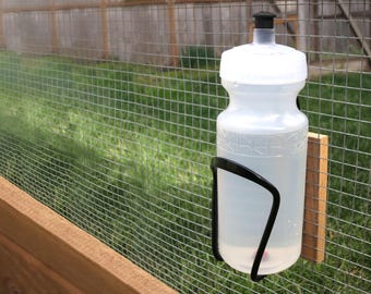 Brooder Bottle Nipple Waterer for Chicks and Chickens, 20 fl. oz., Frosted – Includes Lid, Cage Mount, and Wood Backing Plate