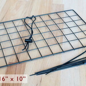 Peck-It-Clean Veggie Feeder for Chickens, 16 x 10 Large, Black Includes Grid Panel, Cord, Toggle, and Cable Ties image 2